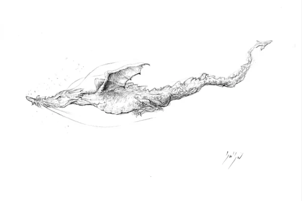 Dragon ailé sous l'eau
