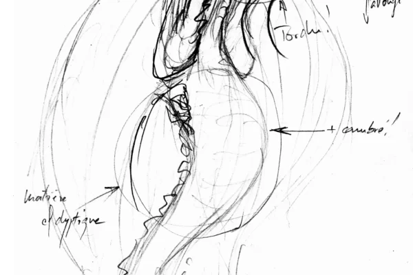 Dessin d'étude pour un futur tableau