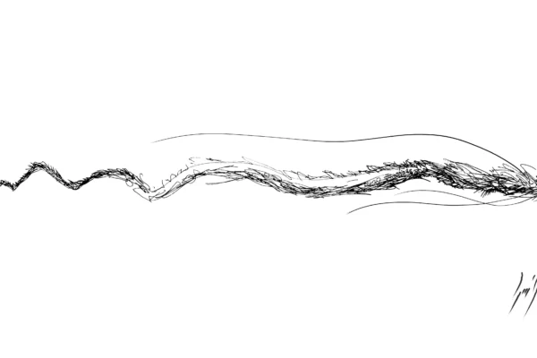 Dessin au feutre d'un dragon stylisé