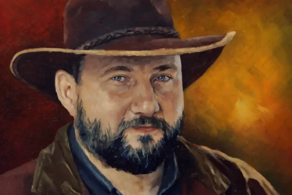 l'homme au chapeau - Huile sur toile (détail)